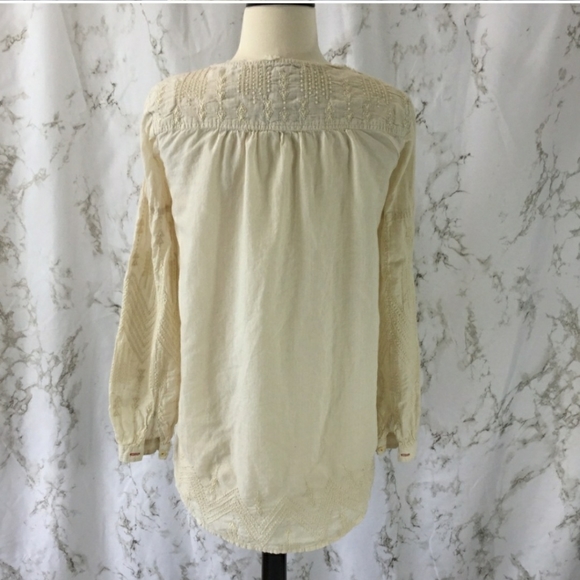 Johnny Was 3J Workshop cream embroidered top - Picture 6 of 9